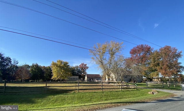 view of yard featuring a rural view