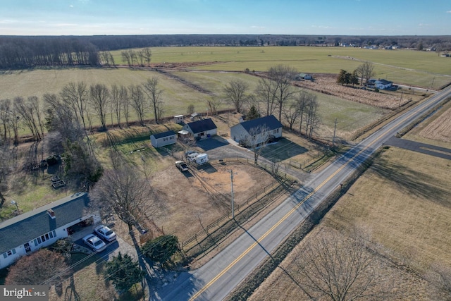 aerial view with a rural view