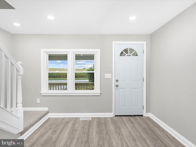 entryway featuring light wood-type flooring