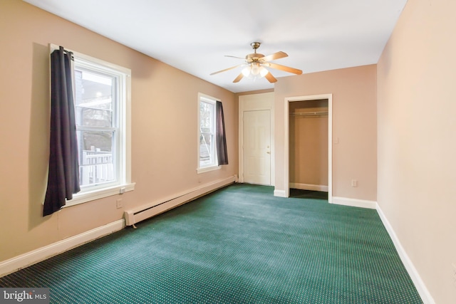 443 Manor St, Lancaster, PA 17603 - unfurnished bedroom with a baseboard heating unit, carpet, and baseboards
