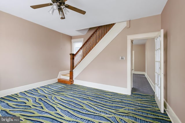 443 Manor St, Lancaster, PA 17603 - interior space with stairway, baseboards, and a ceiling fan