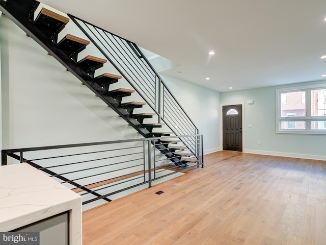 entryway featuring light hardwood / wood-style floors