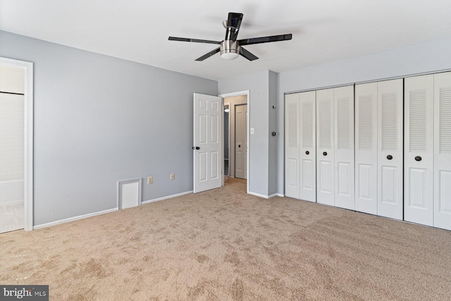1762 Red Oak Ln, Waldorf, MD 20601 - unfurnished bedroom with ceiling fan, a closet, carpet flooring, and baseboards