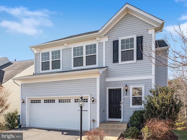 view of front facade with a garage