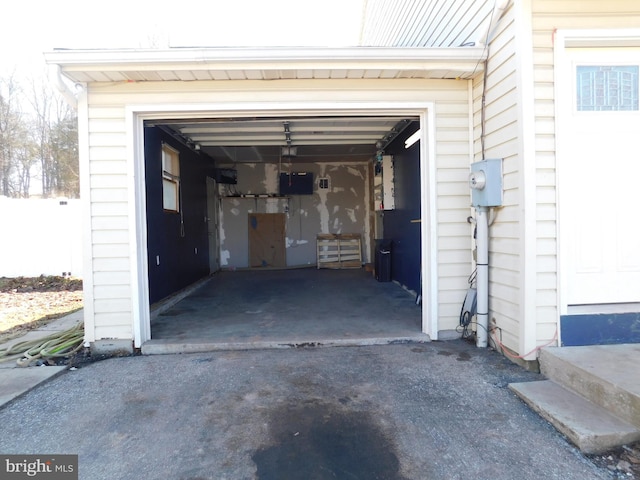 garage with driveway