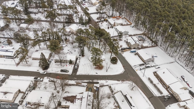 view of snowy aerial view