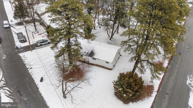 view of snowy aerial view