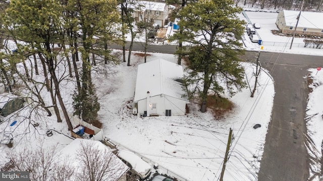 view of snowy aerial view