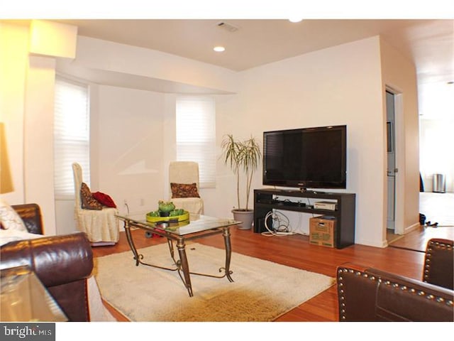 living room featuring hardwood / wood-style flooring