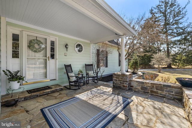 view of patio / terrace with a porch