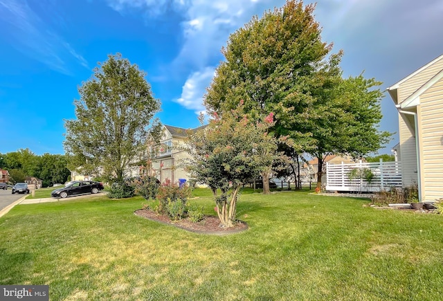 view of yard featuring fence