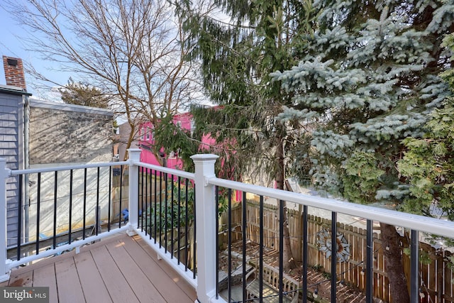 wooden terrace with fence