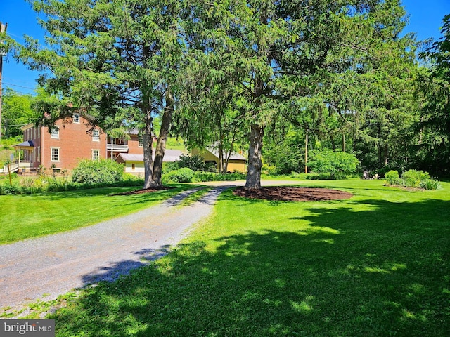 view of home's community featuring a lawn