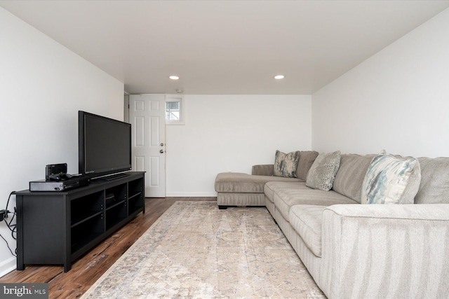 living room featuring hardwood / wood-style flooring