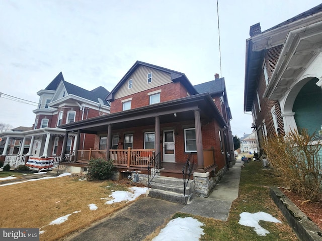 view of front of house with covered porch