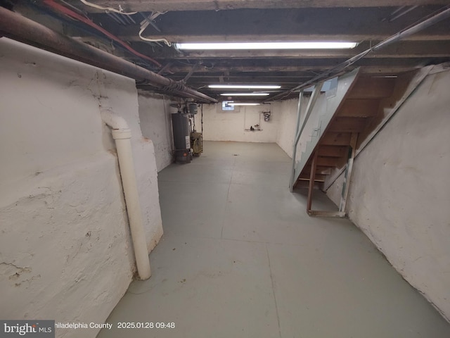 basement with gas water heater