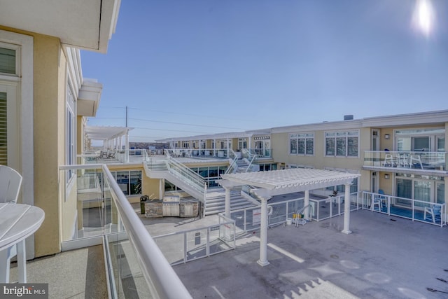 balcony with a pergola