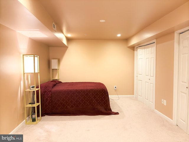 bedroom featuring carpet