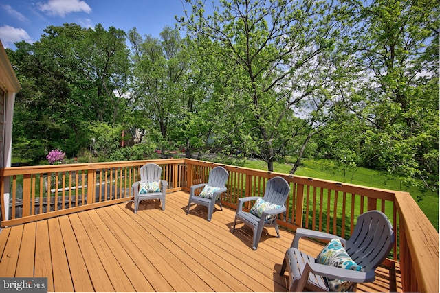 6406 Holyoke Dr, Annandale, VA 22003 - wooden deck with a lawn and fence