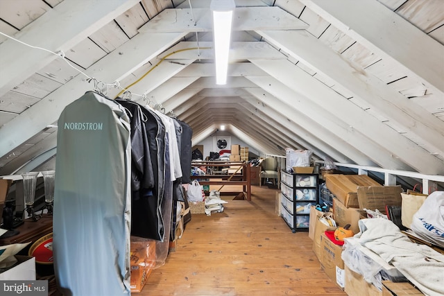 view of unfinished attic