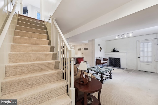 stairway with carpet