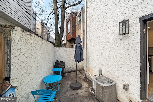 view of patio / terrace featuring central AC