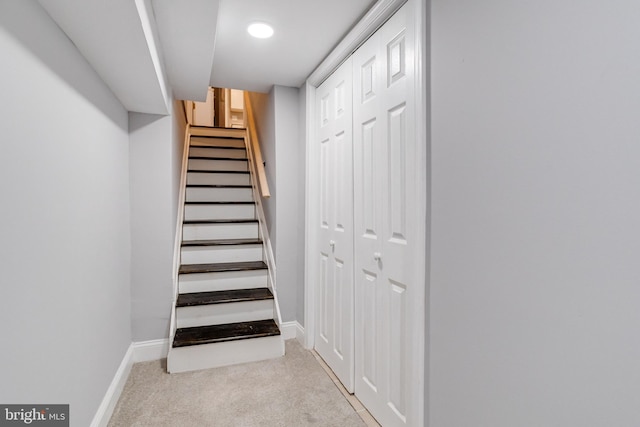 stairs with carpet floors