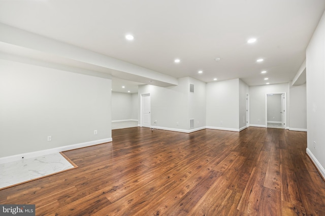 interior space featuring dark hardwood / wood-style floors