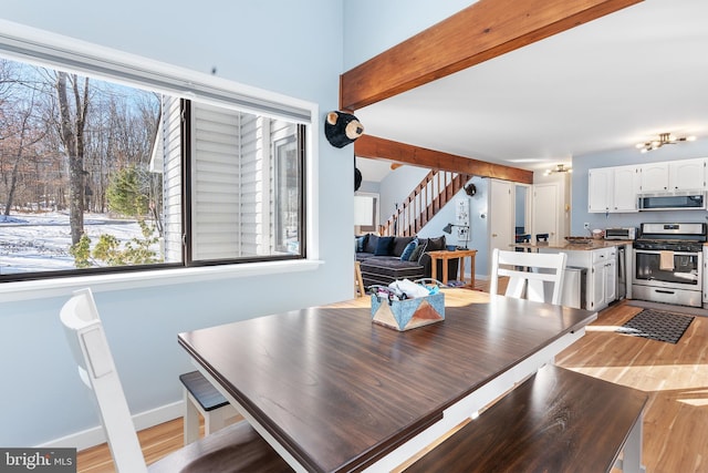 dining room featuring light wood-type flooring