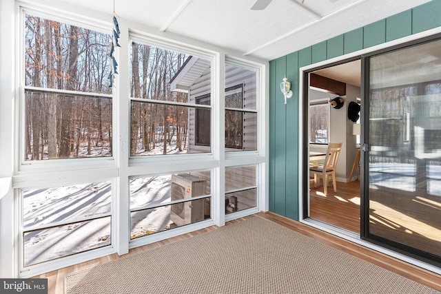 view of unfurnished sunroom