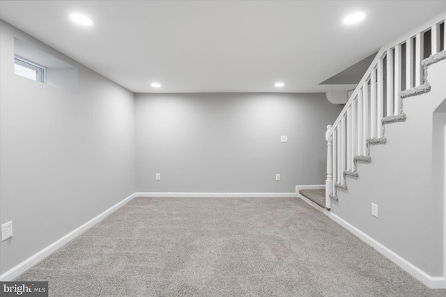 basement featuring carpet floors