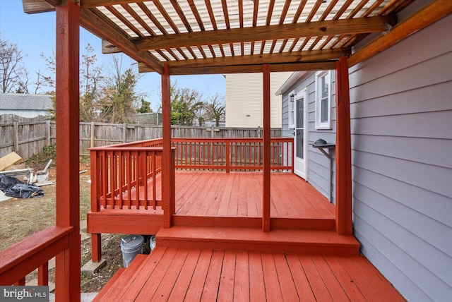 deck with a pergola