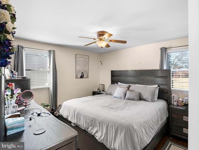 bedroom with ceiling fan