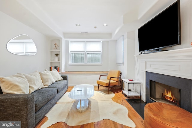 living room featuring light hardwood / wood-style floors