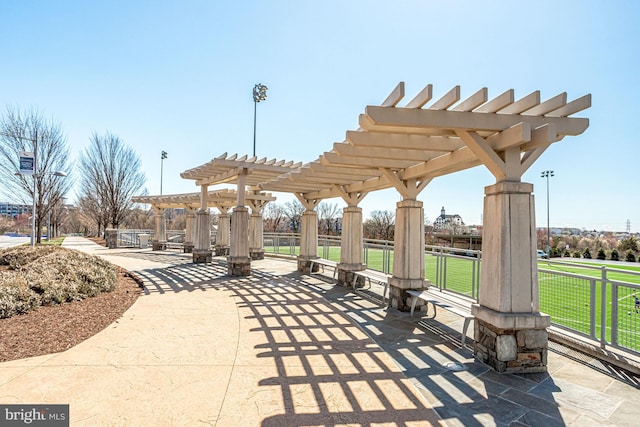 view of patio / terrace with a pergola