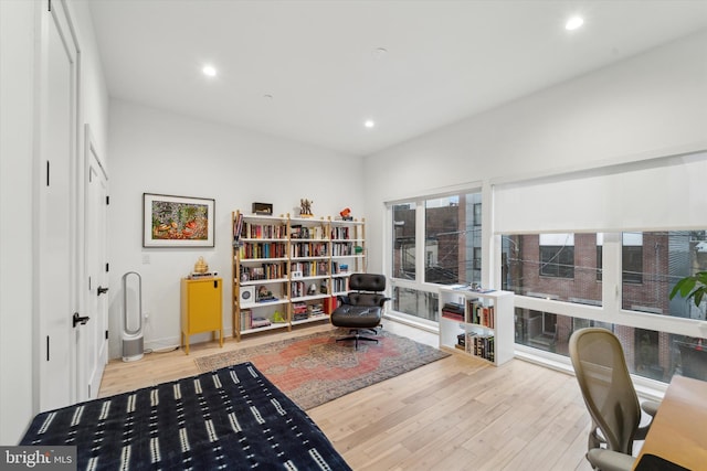 sitting room featuring hardwood / wood-style flooring