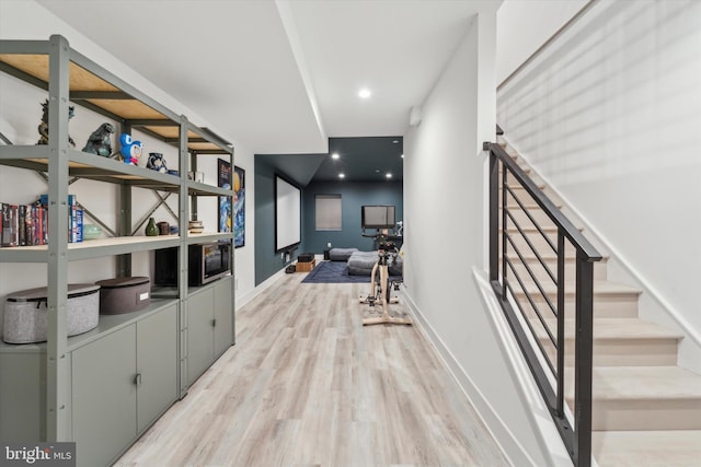 hallway featuring light hardwood / wood-style floors