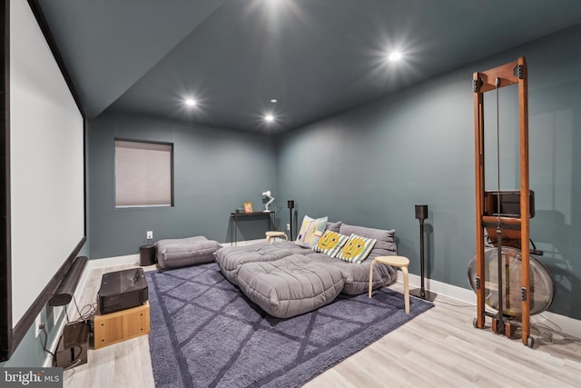 bedroom featuring wood-type flooring