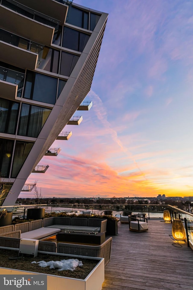 view of deck at dusk