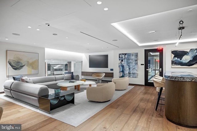 living room featuring hardwood / wood-style floors