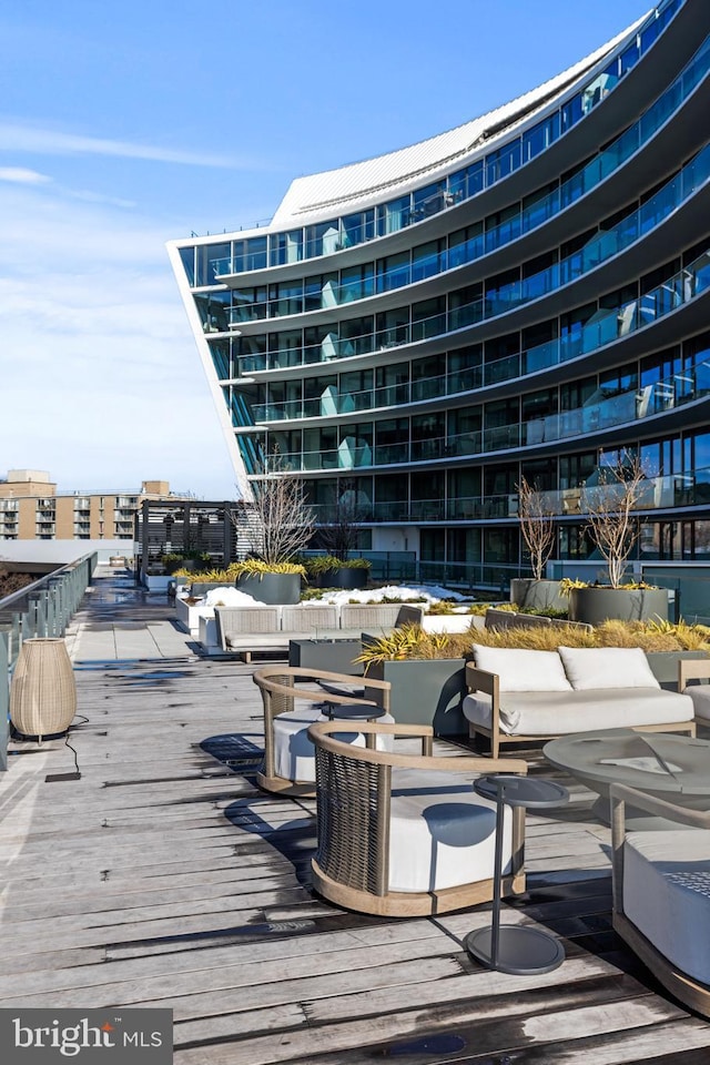 deck featuring an outdoor hangout area