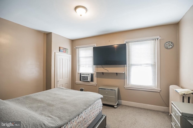 bedroom with cooling unit and radiator heating unit