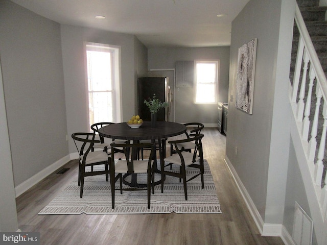 dining room featuring hardwood / wood-style flooring