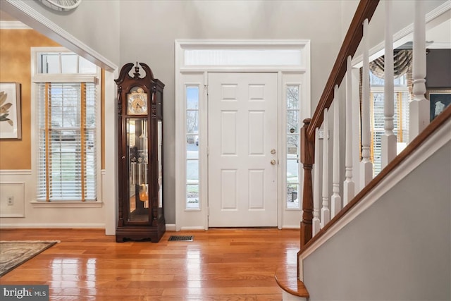 entrance foyer featuring light hardwood / wood-style floors