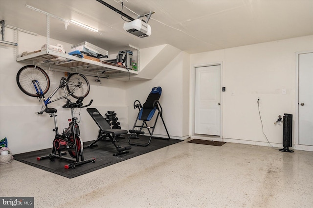 garage featuring a garage door opener