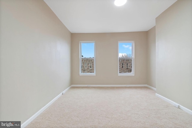 view of carpeted spare room