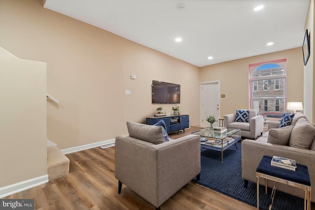 living room featuring hardwood / wood-style floors