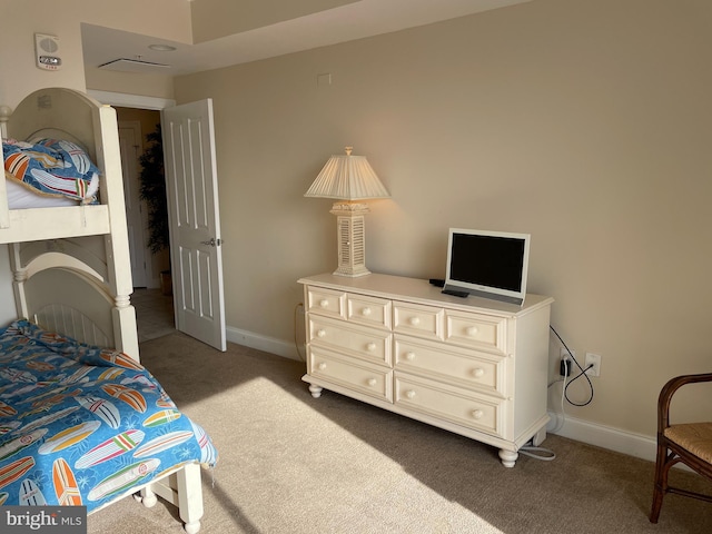 bedroom featuring carpet