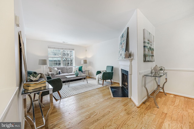 living room featuring light hardwood / wood-style floors