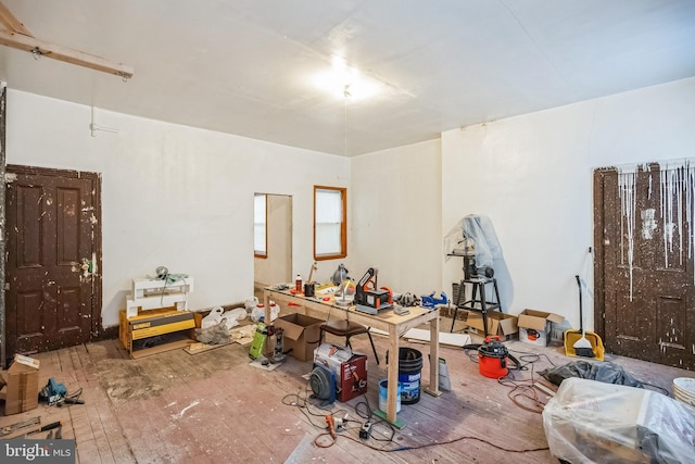 misc room with wood-type flooring